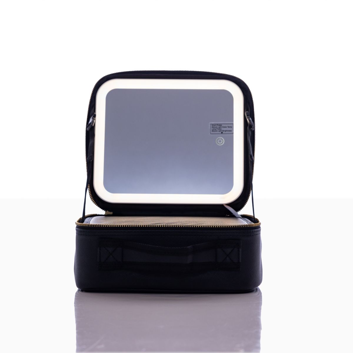 Travel Makeup Bag Mirror Led Lighted Makeup Train Case - Temu